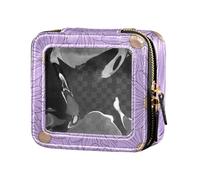 Purple Daisy - Bolsa de maquillaje de viaje, transparente, impermeable, bolsa organizadora de maquillaje para viajes