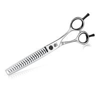 Purple Dragon 7 pulgadas Chunker tijeras para perros, tijeras de entresacar del perro, hecho de 440C de acero inoxidable,tijeras de pelo derecha para peluqueros caninos y principiantes