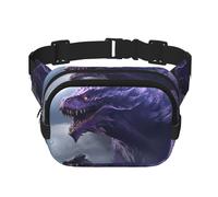 Purple Dragon Fitness - Riñonera de viaje moderna e informal, riñonera cuadrada de doble capa, color negro, talla única, Negro, One Size