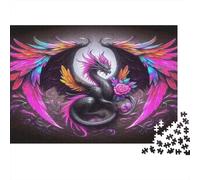 Purple Dragon in Cosmic Spiral Rompecabezas Imposible,desafío para Adultos Entretenimiento Creativo 1000 Piezas Obra De Arte De Juego De para Adultos Y Niños A Partir De 12 Años 70x50cm/1000pcs