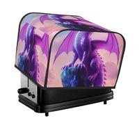 Purple Dragon Moon - Cubierta para tostadora de 4 rebanadas, protector de tela Oxford impermeable a prueba de polvo con bolsillo lateral para pequeños electrodomésticos de cocina