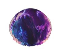 Purple Dragon Moon - Gorro de ducha impermeable de doble capa para mujeres y hombres, protección del cabello para baño, máscaras faciales, spa