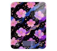 Purple Dreamy Flower - Báscula portátil pequeña de 11 libras/1 onzas, báscula de cocina de 5 kg/5 g para uso doméstico con 4 unidades para dietas de especias expreso (pilas no incluidas)