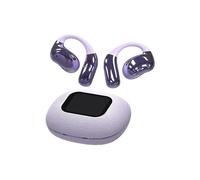 (Purple) Factory LCD full color touch screen Bluetooth headphones YJ33 open ear leather