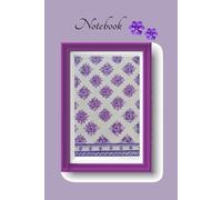 Purple Floral Ethnic Pattern Notebook: 6x9 Lined Journal, 120 Pages | Traditional Indian Block Print Style Cover | Cute Aesthetic Writing Notepad for Women, Teens, and College Students
