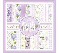 Purple Floral Scrapbook Paper: Shabby Chic Hydrangea Flower Craft Paper Pad For Scrapbooking, Mixed Media, Decoupage, Junk Journals & Paper Crafts; 8.5 x 8.5"