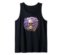 Purple Flower Mexico Skull Graphic For Women Floral Gothic Camiseta sin Mangas