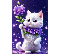 Purple Flowers 500 Piece Jigsaw Puzzles for Adults, Colourful, Challenging & Brainteasing Adult Puzzles 500 Pieces Cat, Fun jigsaws for The Whole Family 20x15 Inch
