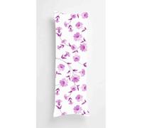 Purple Flowers Body Pillow Case Cover 35x100cm, Long Backrest Cushion Pillow Protector with Zipper, Decorative Bedding Pillowcase, Soft Body Pillow Cover for Couch Bedroom Vines