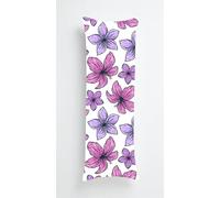 Purple Flowers Body Pillow Case Cover 50x150cm, Long Backrest Cushion Pillow Protector with Zipper, Decorative Bedding Pillowcase, Soft Body Pillow Cover for Couch Bedroom Floral