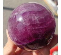 Purple Fluorite Ball Quartz Crystal Ball Spiritual, Home Degaussing Decoration, Gem Gift Ornaments (Size : 61-65mm)