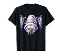 Purple GNOME On A Retro Bike For Women with Hanging Wisteria Camiseta
