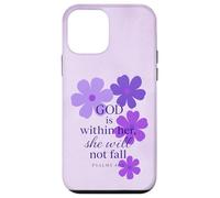 Purple God is Within Her Psalms 46:5 Christian Bible Verse Carcasa para iPhone 12 Mini