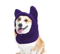 Purple Gorra de perro de 2 piezas, sombrero de invierno para perro pequeño, gorro de invierno para perro, sombrero de invierno grueso para perro pequeño, animales de compañía gorro de punto para perro