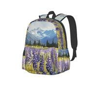 Purple Grass On The Snow-Capped Mountains - Mochila ligera para viajes, senderismo, viajes diarios, negocios, mochila rosa para laptop para hombres y mujeres
