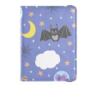 Purple Hallowmas All Saints' Day Pattern Passport and Vaccine Card Holder Combo Leather Travel Passport Wallet with Vaccination Card Slot Travel Documents Wallet Travel Essentials for Women, Multi,