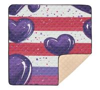 Purple Heart Day Purple Heart3 - Tapete de espuma suave para gimnasio y actividades para piso, 1 pieza, tapete para gatear, para bebés, niños pequeños, 50 x 50 pulgadas