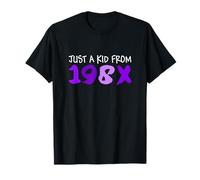 Purple Just A Kid From 198X Purple Graphic Camiseta