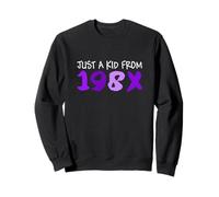 Purple Just A Kid From 198X Purple Graphic Sudadera