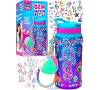 PURPLE LADYBUG Decora tu propia botella de agua para niños - Kits de manualidades para niños de 4 a 6 años, grandes regalos para niñas de 8 años, regalos de cumpleaños para niñas de 6 años y botella