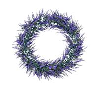 Purple Lavender Garland - Reusable Hangable Ornament, Artificial Lavender Vine Christmas Wreath, Artificial Flower Garland Purple Lavenderr For Front Door Window Wall Table Staircase Christmas Party