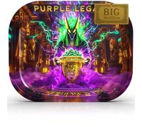 PURPLE LEGACY Alfombrilla de escritorio 34 × 27,5 × 2,7 cm | Chapa metálica | Diseño cyberpunk egipcio | Base práctica con esquinas redondeadas (Golden Chalice Big)