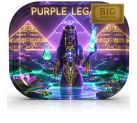 PURPLE LEGACY® Base 34 × 27,5 × 2,7 cm | Chapa de metal | Diseño egipcio cyberpunk | Práctica bandeja con esquinas redondeadas (Lotus Magic Big)
