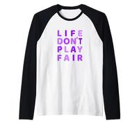 Purple Life Don't Play Fair Purple Graphic Camiseta Manga Raglan