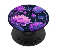 Purple Lotus Flower Design Phone Grip for Back of Phone Case PopSockets PopGrip Adhesivo