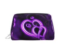 Purple Love - Neceser de maquillaje portátil con divisor, neceser de viaje, Silver, One Size