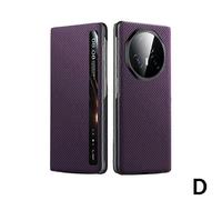 (Purple) Luxury Carbon Fiber Pattern Leather Magsafe Case for Honor Magic V3