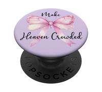 Purple Make Heaven Crowded Christian Women Jesus Pink Bow PopSockets PopGrip Adhesivo