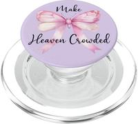 Purple Make Heaven Crowded Christian Women Jesus Pink Bow PopSockets PopGrip para MagSafe