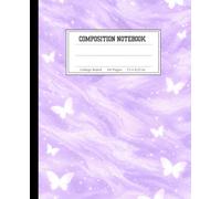 Purple Marble Butterfly Composition Notebook College Ruled: Lavender Watercolor with White Butterflies Journal for Girls, Teens & Women | 7.5x9.25, ... School, Work, Journaling & Creative Writing