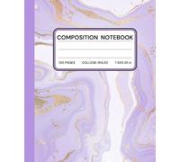 Purple Marble Composition Notebook | Elegant Gold Foil Effect: Aesthetic School Notebook for Girls, Teens & Women | 7.5 x 9.25 in | College Ruled, 120 Pages