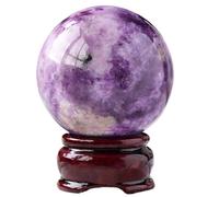 Purple Mica Crystal Ball Divination Gemstone Sphere Polished Purple Crystal Ball Feng Shui Aura Home Desk Decor,60mm
