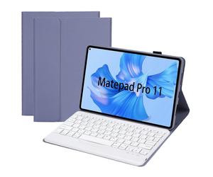 (Purple, Multicolor) AHW12-B For Huawei MatePad Pro 11 (2022) Protective Case with Detachable Bluetooth Keyboard PU Leath
