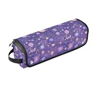 Purple Mysterious Universe Planet - Estuche de viaje 2 en 1 para rizador y tapete resistente al calor con cremallera, funda de transporte portátil para plancha, herramientas calientes y accesorios