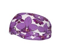 Purple Orchid Design01 - Diademas elásticas para mujer, deportivas, unisex, para entrenamiento, yoga, correr