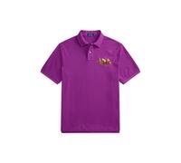 Purple Polo de piqué con triple caballo XXL