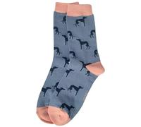 Purple Possum® Calcetines de perro galgo para mujer, color azul y rosa, mezcla de algodón de bambú, talla 3-7, Azul, azul vaquero, azul cielo, azul medio, 3-7