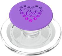 Purple Proud Cat Mom Heart Paw Prints Estética Lindo PopSockets PopGrip para MagSafe