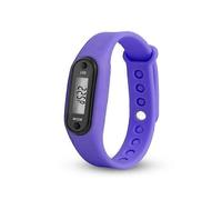 (purple) Pulsera podómetro para correr, cuenta hasta 99.999 pasos con modo de suspensión automático y detección de movimiento de la cintura.