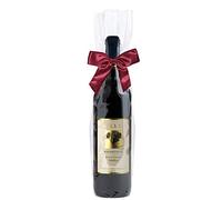 Purple Q Crafts Bolsas de celofán transparente para botellas de vino de 6 x 18 pulgadas, bolsas de celofán con 50 lazos dorados de 4 pulgadas (paquete de 50)