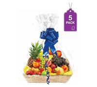 Purple Q Crafts Bolsas transparentes para cestas, paquete de 5 bolsas grandes de celofán transparente para cestas y regalos, 30 x 40 pulgadas, 1.5 mil de grosor (5)