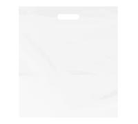 Purple Q Crafts Plastic Bag with Die Cut Handle Bag 15"x18" White Plastic Merchandise Bags 100 Pack for Retail, Gifts, Trade Show and More