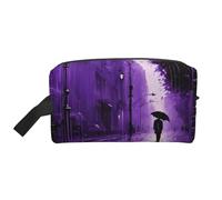 Purple Rain02 - Neceser de viaje con estampado Rain02, bolsa de maquillaje, bolsa de cosméticos, bolsa colgante para mujeres y hombres, gimnasio diario