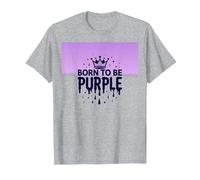 Purple Reign: Explosión Real de la Corona para los entusiastas Reales Camiseta, Hombre, Gris Jaspeado, 5XL