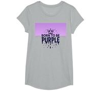 Purple Reign: Explosión Real de la Corona para los entusiastas Reales Camiseta, Niñas, Gris Jaspeado, Pequeña
