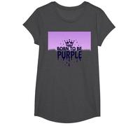 Purple Reign: Explosión Real de la Corona para los entusiastas Reales Camiseta, Niñas, Jaspeado Oscuro, Grande